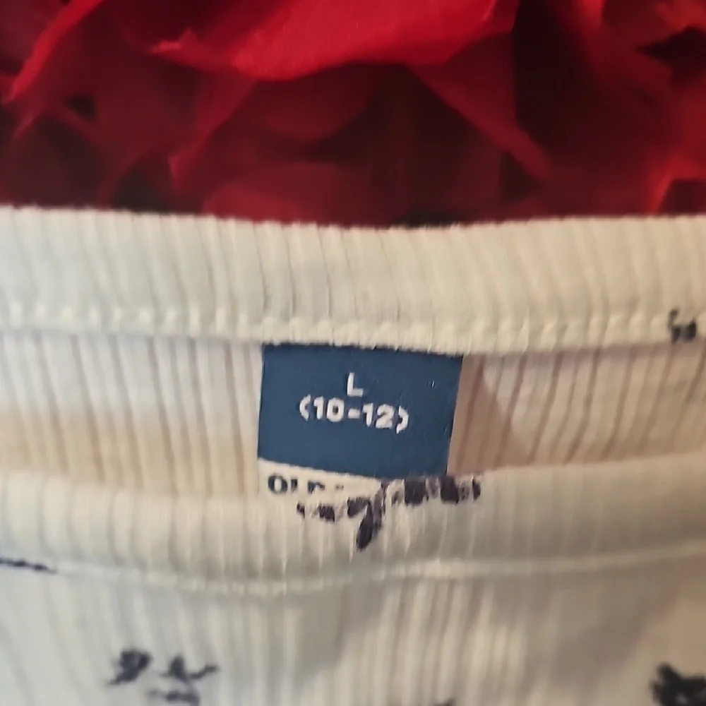 Old Navy NWT Girls Ribbed White & Blue Floral Tank Top Size Large 10/12
